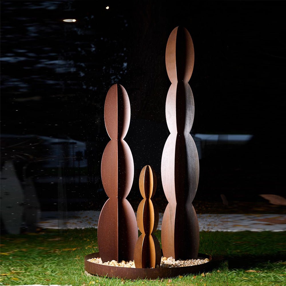Corten Steel Cactus Sculpture Set - Tool Market 