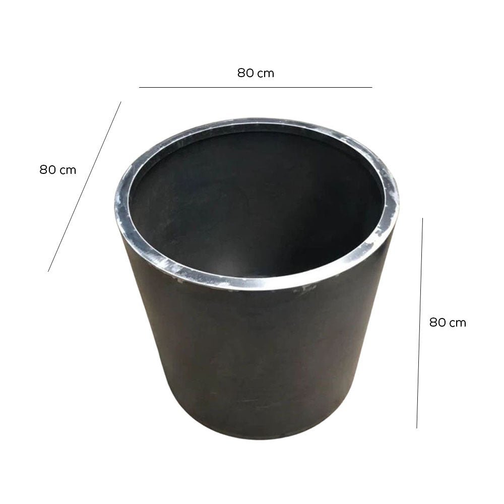 Contemporary Corten Steel Cylinder Planter for Outdoor - Tool Market