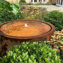 Contemporary Rusted Corten Steel Fountain (Round) - Tool Market