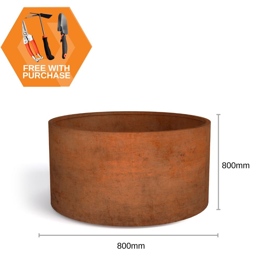 Corten Steel Cylinder Planter Bundle - Tool Market