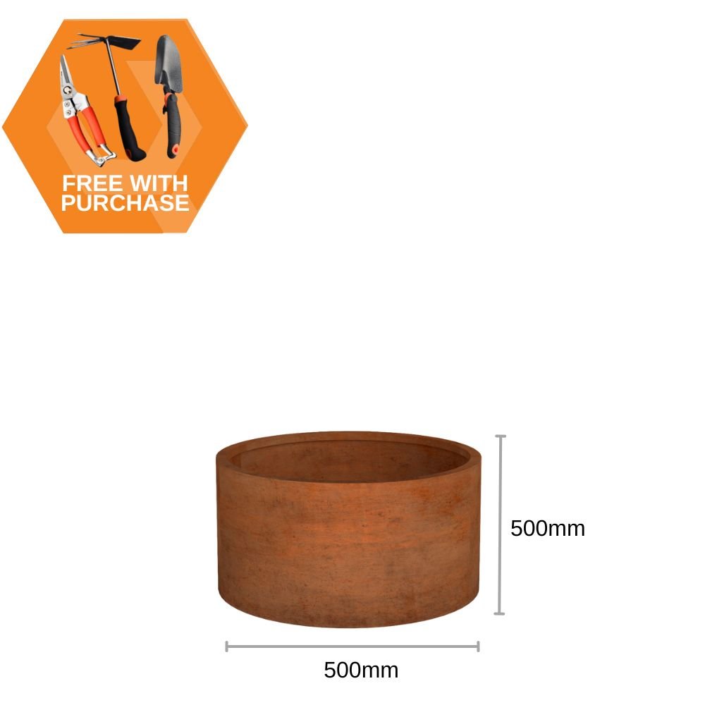 Corten Steel Cylinder Planter Bundle - Tool Market