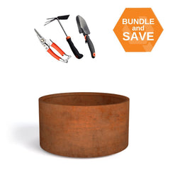 Corten Steel Cylinder Planter Bundle - Tool Market