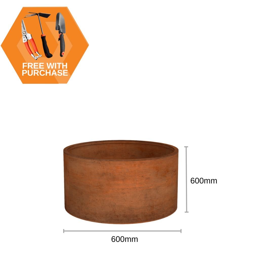 Corten Steel Cylinder Planter Bundle - Tool Market