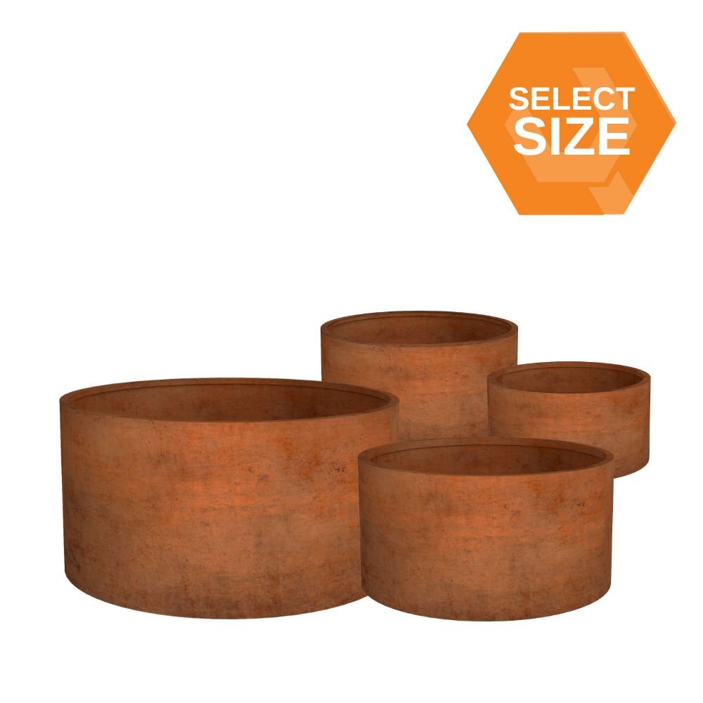 Corten Steel Cylinder Planter Bundle - Tool Market