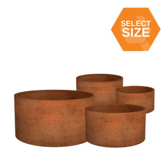 Corten Steel Cylinder Planter Bundle - Tool Market