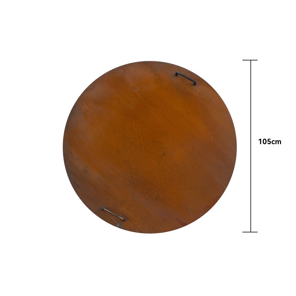 Corten Steel Dual - Ring Fire Pit and Universal Fire Pit Lid - Tool Market