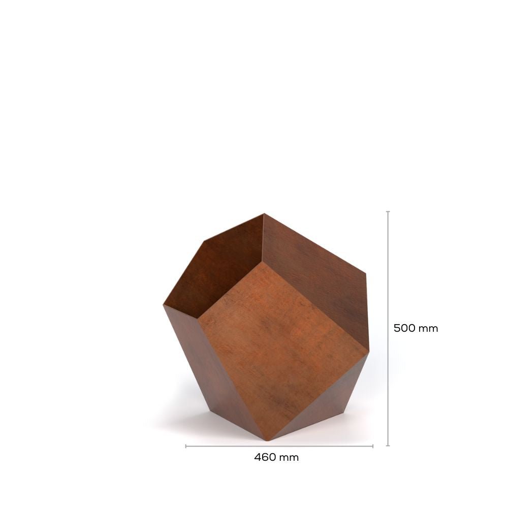 Corten Steel Sculpture Planter Pot Rusty Chocolate Finish - Tool Market