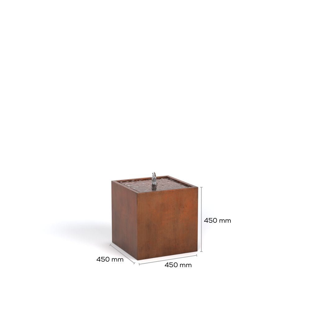 Corten Steel Water Fountain Flat with Edge Rusty Chocolate Finish - Tool Market