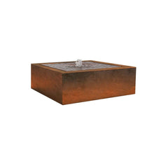 Corten Steel Water Fountain Flat with Edge Rusty Chocolate Finish - Tool Market