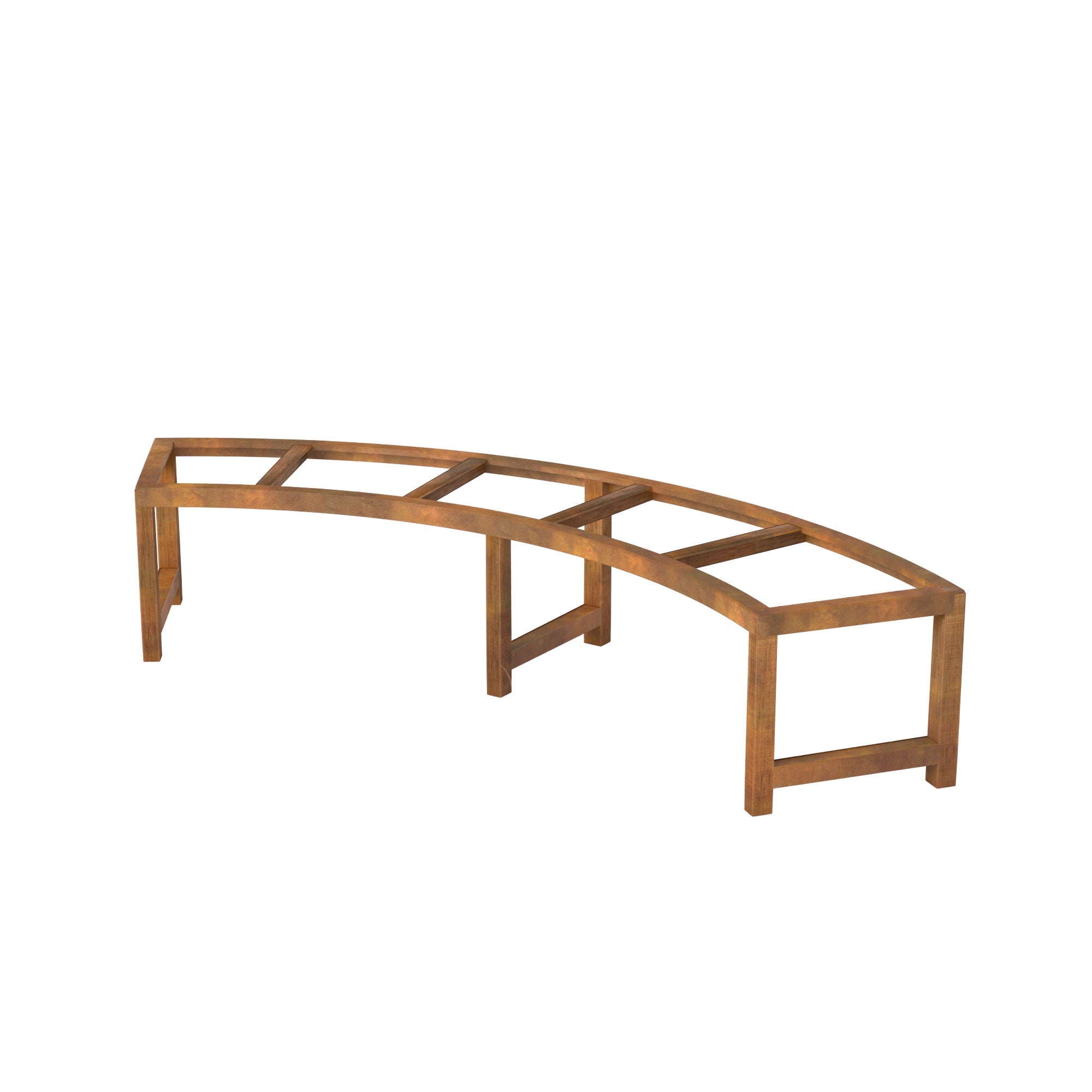 Craft Made Curved Corten Steel Bench Frame - Tool Market