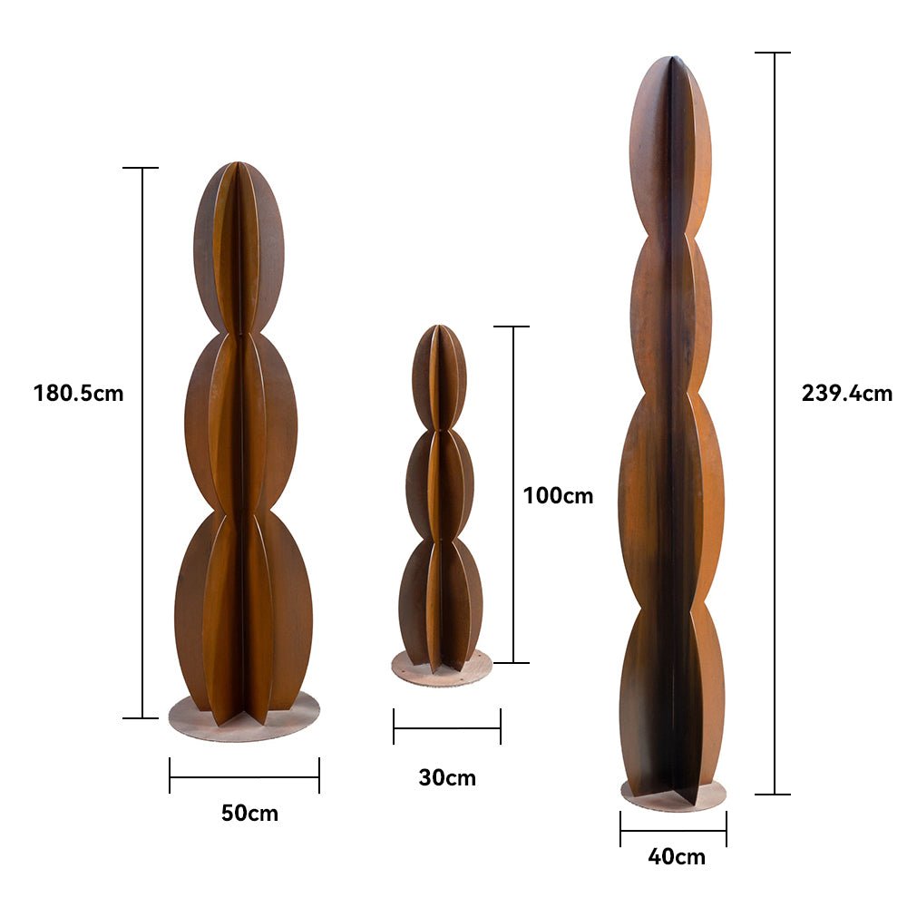 Eclipse Modern Corten Steel Sculpture Set - Tool Market