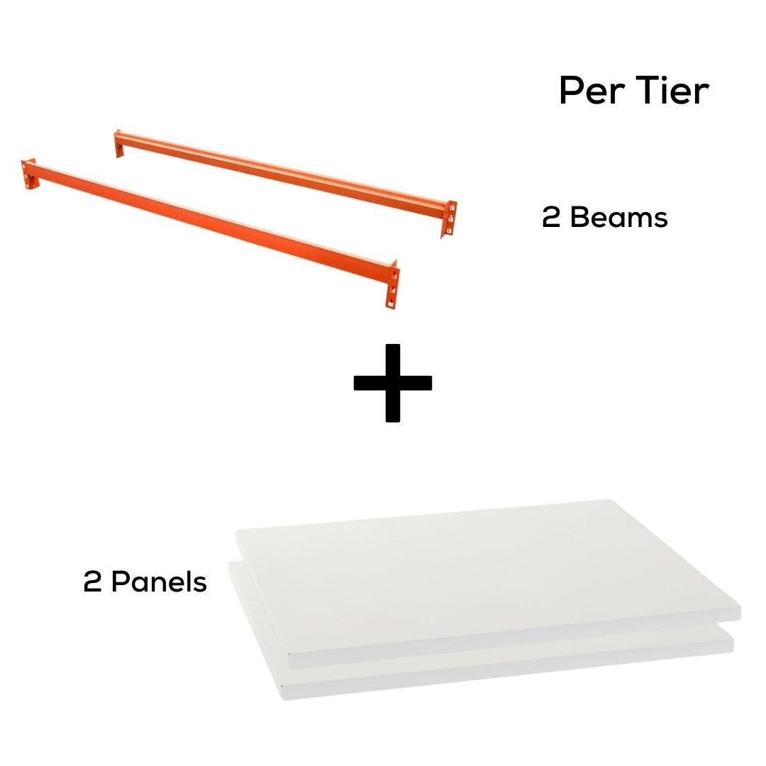 Heavy Duty Warehouse Garage Storage L2000 x D600 mm Steel Panel One Tier - Accessory for Shelving Unit - Tool Market