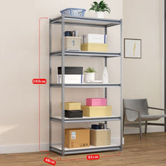 Corrosion Protected Steel 1830 x 910 x 410mm 5 Tier Shelving Unit - Tool Market