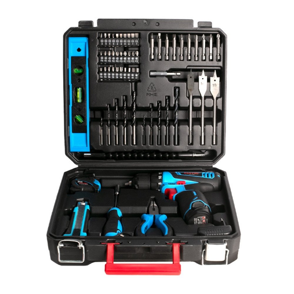 Fixtec 12V 60 Piece Li Ion Cordless Drill Kit FCD120K60