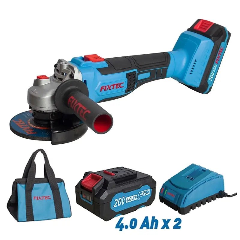 Fixtec 20V 115mm Cordless Brushless Angle Grinder Set with Canvas Bag - Tool Market