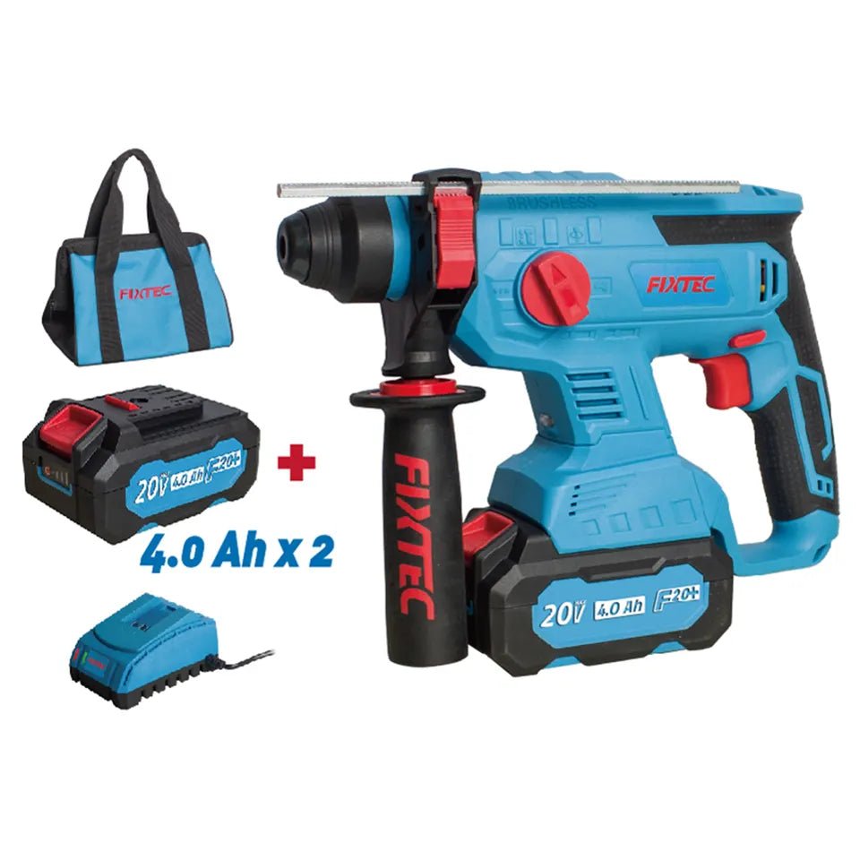 Fixtec 20V Cordless Brushless Rotary Hammer Set FCRH22LFX-4 - Tool Market