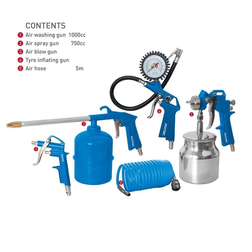 Fixtec 5 Piece Air Tools Suction Spray Gun Set - Tool Market