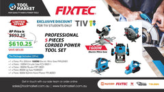 Fixtec 5 Pieces Corded Power Tools with 1600W Mitre Saw - Tool Market