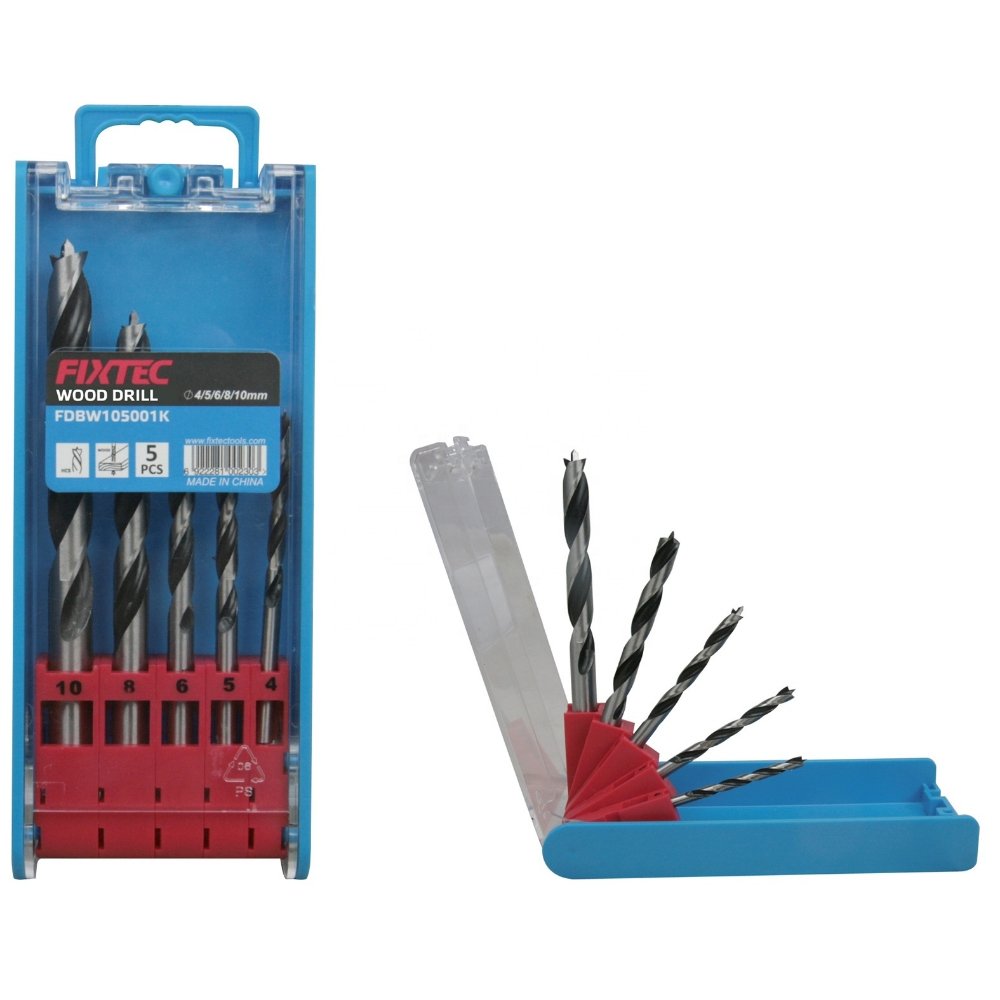 Fixtec 5 Pieces Wood Twist Drill Bits Set FDBW105001K - Tool Market