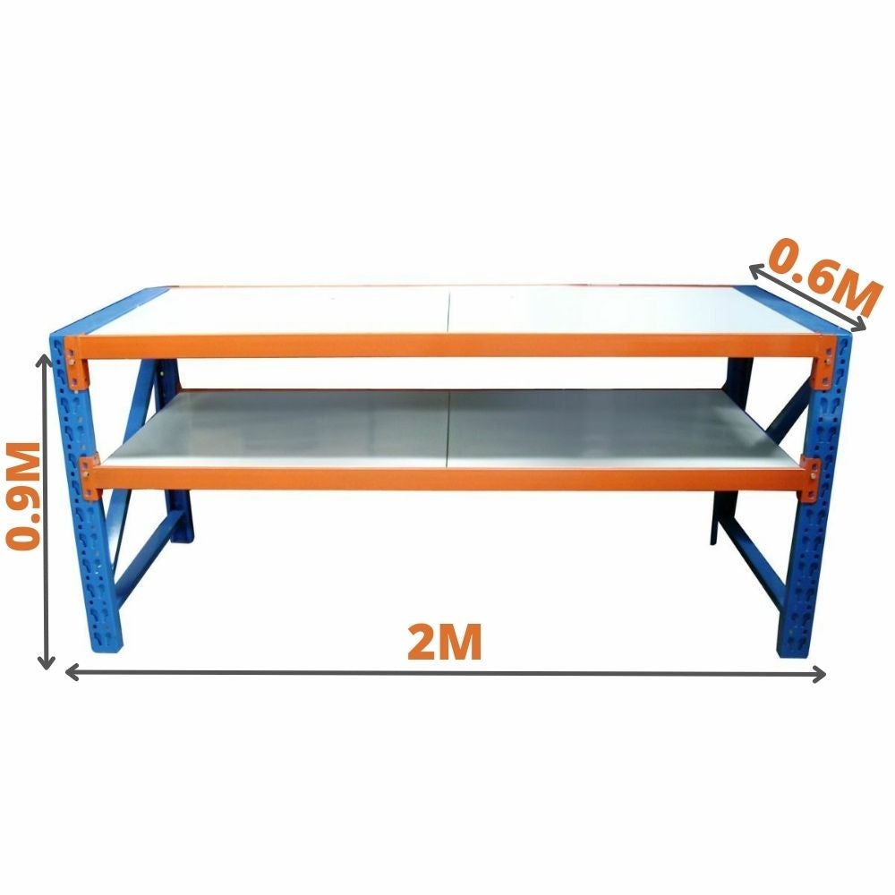 Heavy Duty Steel Working Bench H900 x L2400 x D600mm - 500kg - Tool Market