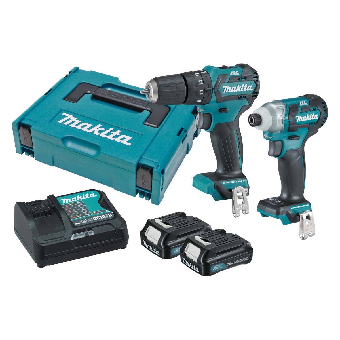 Makita CLX205SAJ 12V Max 2.0Ah Li-ion CXT Cordless Brushless 2 Pcs Combo Kit - Tool Market