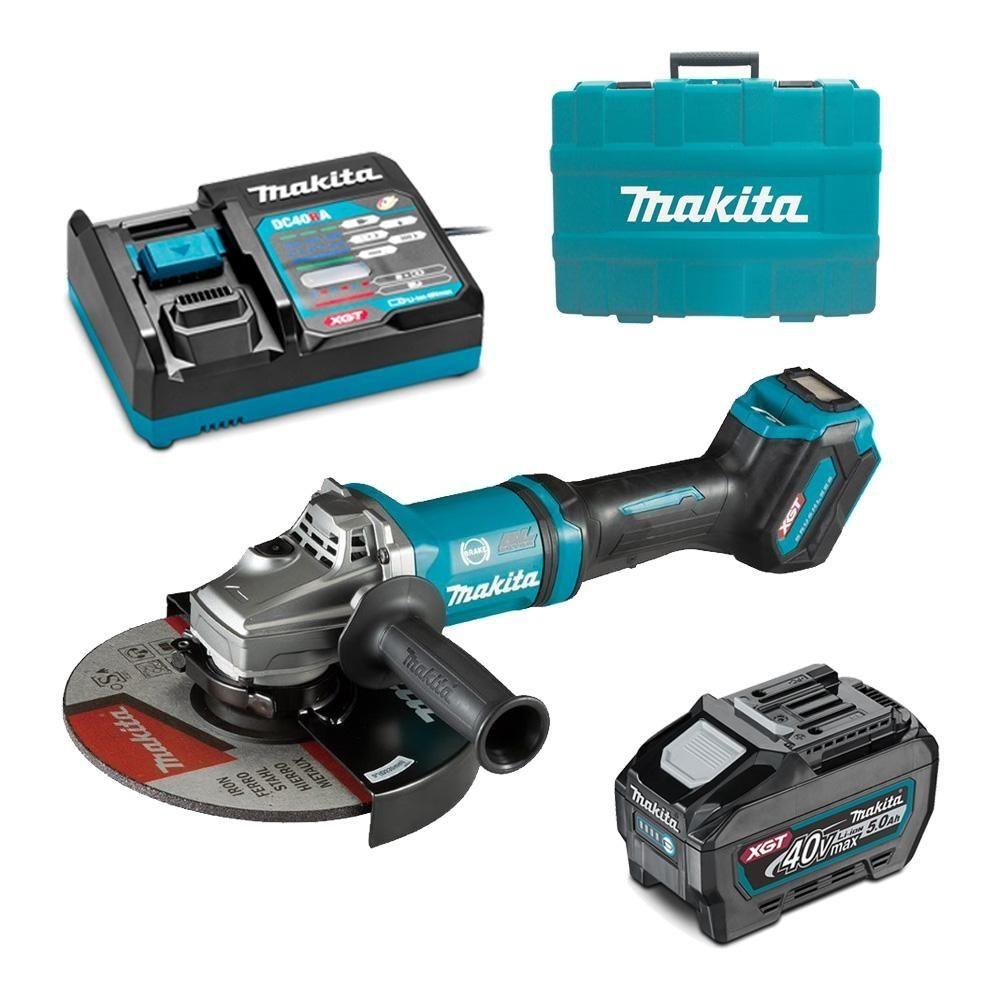 Makita GA038GT101 40V 5.0Ah Li-ion XGT Cordless Brushless Max 230mm (9”) Angle Grinder Combo Kit - Tool Market