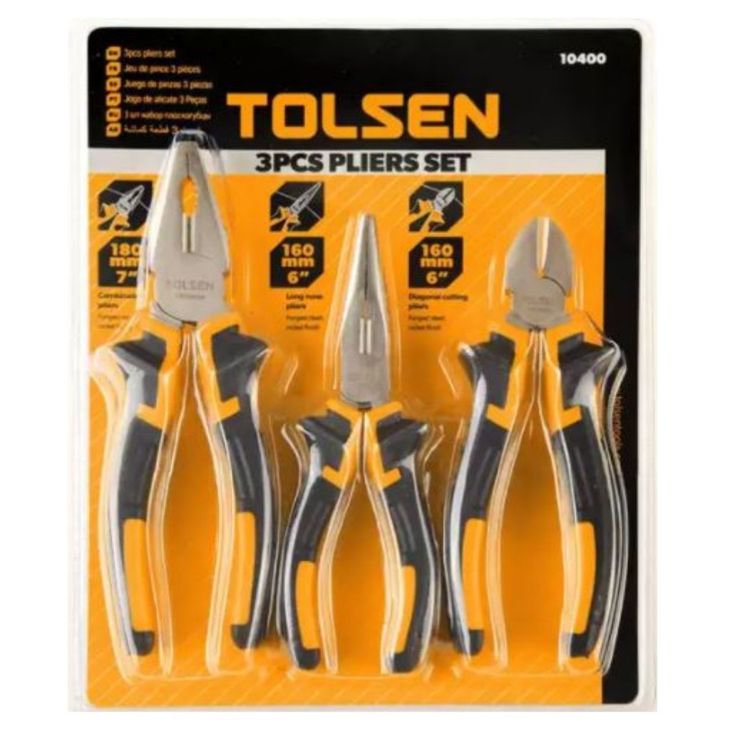 Tolsen 3 Piece Pliers Set 10400 - Tool Market