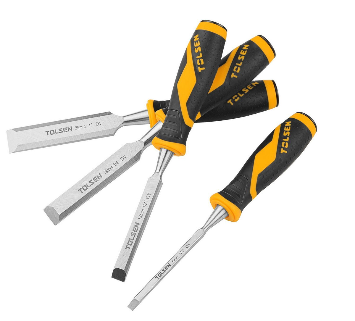 Tolsen 4 Piece Industrial Wood Chisel Set - Tool Market